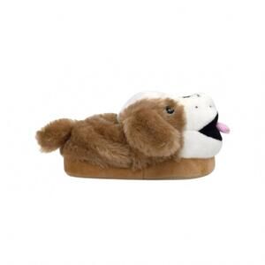 NEW ROBEEZ kids' rocky puppy faux fur slipper in brown